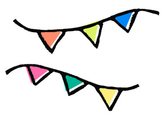 Party bunting png sticker, colorful festive decoration