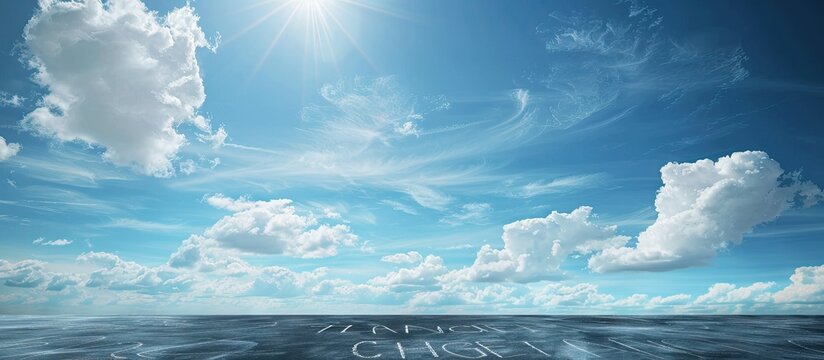 Beautiful black chalkboard displaying a transformative A chance for change concept against a serene blue sky Ideal for business themes featuring a copy space image