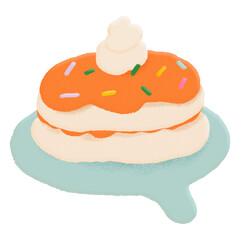 Aesthetic png pancakes sticker, food collage element, transparent background