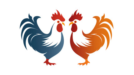 rooster isolated on white background