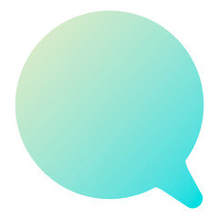 Color gradient png sticker, flat graphic speech bubble simple shape design, transparent background