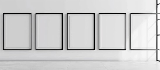 A series of square frames lined up with copy space image