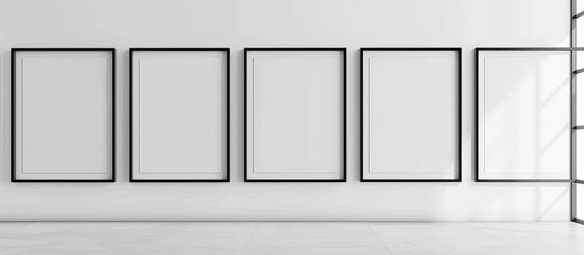 A series of square frames lined up with copy space image