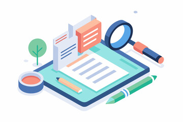 Professional Data Analytics Illustration. Data Analyse. Diagram. Statistic. White Template. Vector illustration
