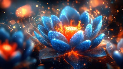 Obraz premium 3D rendering of blooming flowers