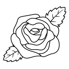 Rose png doodle sticker, black & white illustration, transparent background