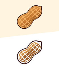 A simple icon of a peanut in its shell. Vector illustration