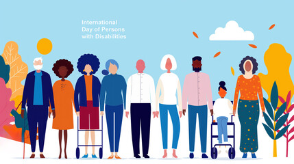 Diverse Group of People Celebrating International Day of Persons with Disabilities.