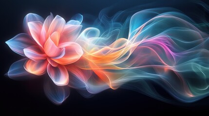 3D rendering of blooming flowers