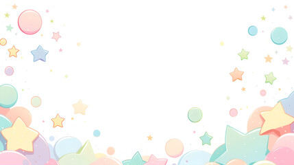 メルヘンチックで可愛いカラフルな星柄のイラスト背景