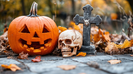 Obraz premium Halloween is celebrated with costumes, trick-or-treating, and spooky decorations