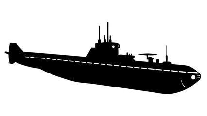 submarine silhouettes vector. seawater submarine black illustration 