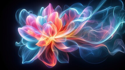 3D rendering of blooming flowers