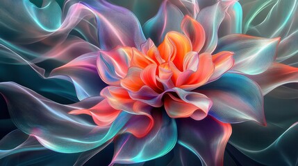 3D rendering of blooming flowers
