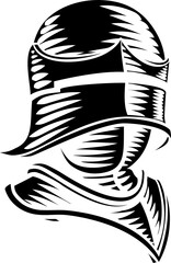 Knight Helmet Armor Helm Medieval Vintage Woodcut