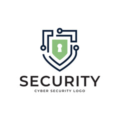 Cyber Security Logo or badge for technology and security company.