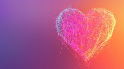 Digital Love: Minimalistic Heart Symbol on Gradient Background