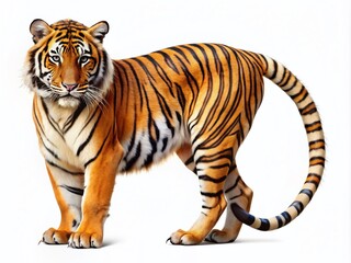 Naklejka premium A creative illustration of a majestic tiger's body shaped like a cursive letter C, blending wildlife with typography