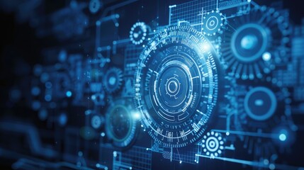 Obraz premium Detailed view of interlocking metallic gears in motion, showcasing the complexity and precision of mechanical engineering and machinery