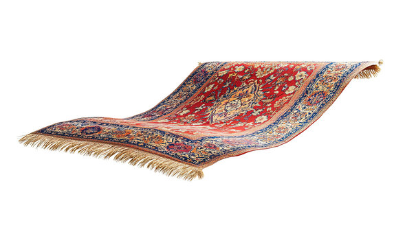 Floated Magic carpet isolated on white or transparent background