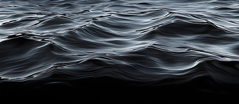 Image featuring black water surface with waving ripples providing copy space image