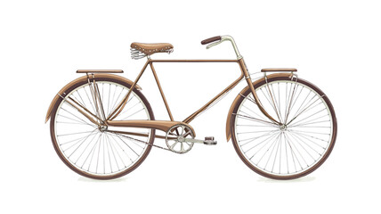 Vintage bicycle isolated on white background. 3d render image.