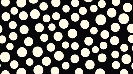 A playful pattern of large cream circles on a sleek black background, adding a modern touch to any design.