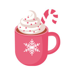Festive Hot Chocolate with Candy Cane