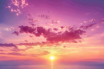 Fototapeta premium Colorful sky at sunrise and sunset no birds panoramic view