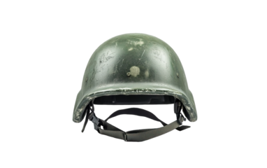 Front view of a green military isolated on white or transparent background