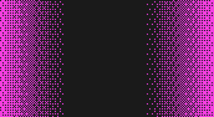 Pixelated gradient frame background. Y2K aesthetics texture. Neon pink color. Retro game technology rectangle © Nastya