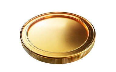 Gold coin token 3D symbol icon isolated on white or transparent background