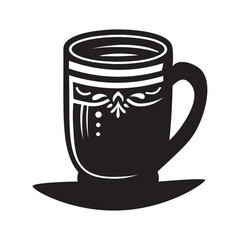 A Mug silhouette vector illustration isolated on white background.