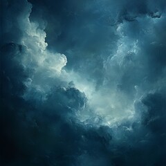 Naklejka premium Texture of storm clouds on dark sky.