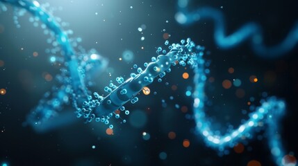 Abstract Blue Liquid with Bokeh