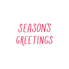 Christmas quote seasonal greetings red color. Hand drawn vector cute lettering. Stickers or prints templates