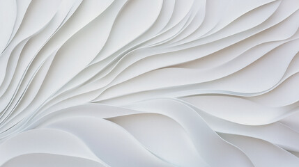 Abstract white wave background, AI Generated