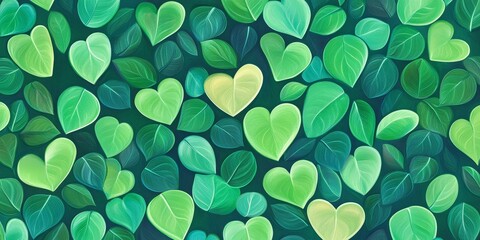 Heart-shaped green leaves with detailed veins.
