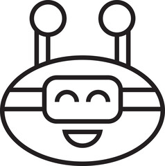 Robot Head Line Avatar