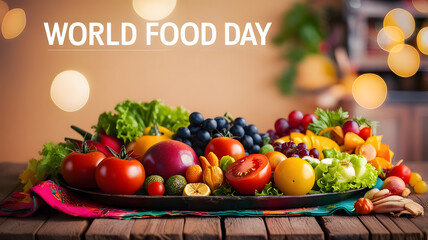 Clean flyer design promoting World Food Day with copy space.