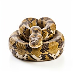 Obraz premium Photo of twisted python isolated on white background
