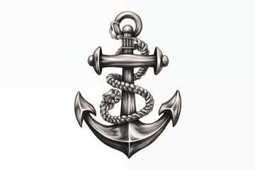 Black marine anchor tattoo on white background. My tattoo. Marine tattoo. Tattoo idea. For tattoo artists. Tattoo parlor. Marine world. Black ink.