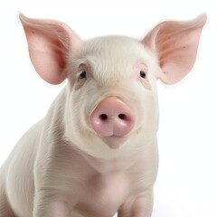 Little pig on white background