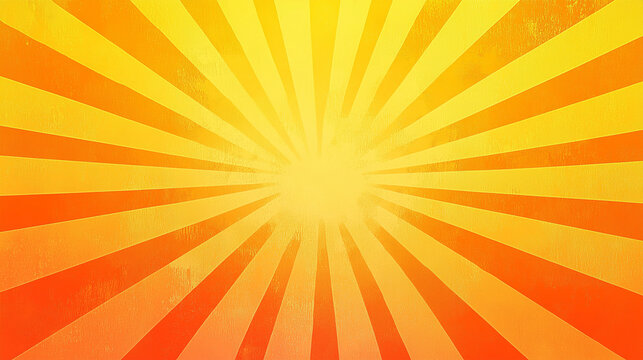 Radiating Yellow and Orange Sunburst Background Texture