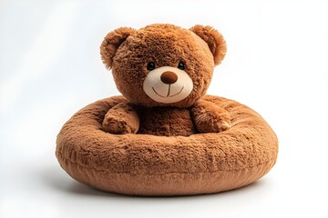 Obraz premium a stuffed bear in a round pillow