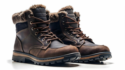 Flat Flying Winter Boots with Frost-Covered Soles Isolated on White - Symbolizing Winter Adventure and Cold Weather Gear in a Close-Up Vector Illustration