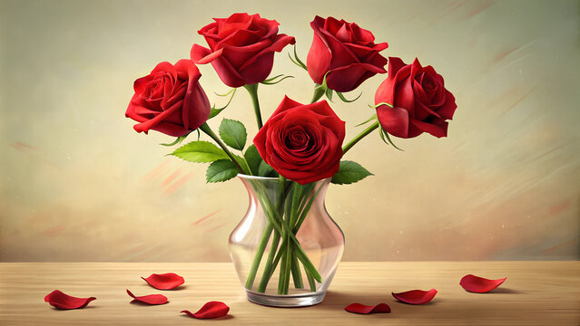 Rosas vermelhas em um vaso