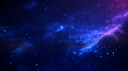 Obraz premium Blue and Purple Cosmic Dust with Twinkling Stars in Deep Space