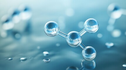 A clear illustration of the Ha O chemical formula, showing two hydrogen atoms bonded to one oxygen atom with precise labeling.