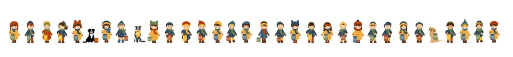 Laternenkinder mit Hund